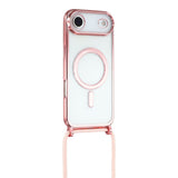 EIDERWOOD iPhone Air Flexible Plastic Case with Adjustable Strap - MagSafe Compatible - Transparent / Pink