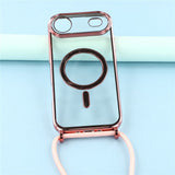 EIDERWOOD iPhone Air Flexible Plastic Case with Adjustable Strap - MagSafe Compatible - Transparent / Pink