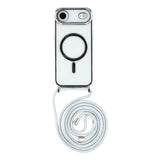 EIDERWOOD iPhone Air Flexible Plastic Case with Adjustable Strap - MagSafe Compatible - Transparent / Silver
