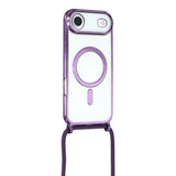 EIDERWOOD iPhone Air Flexible Plastic Case with Adjustable Strap - MagSafe Compatible - Transparent / Purple