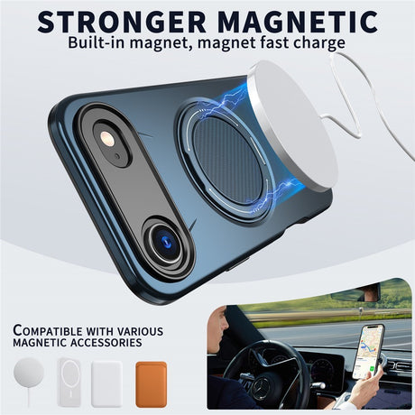 EIDERWOOD iPhone Air Case with Rotating Kickstand - MagSafe Compatible - Blue