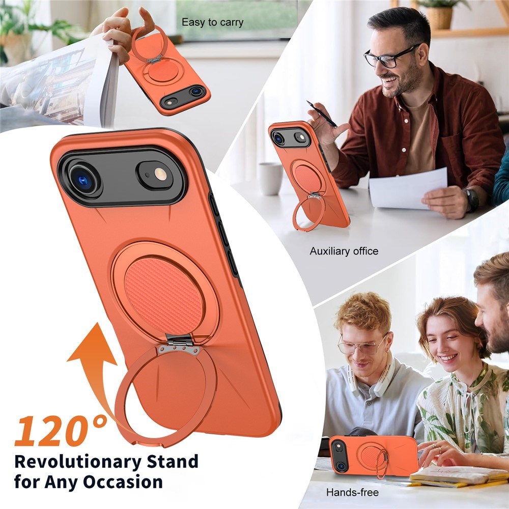 EIDERWOOD iPhone Air Case with Rotating Kickstand - MagSafe Compatible - Orange