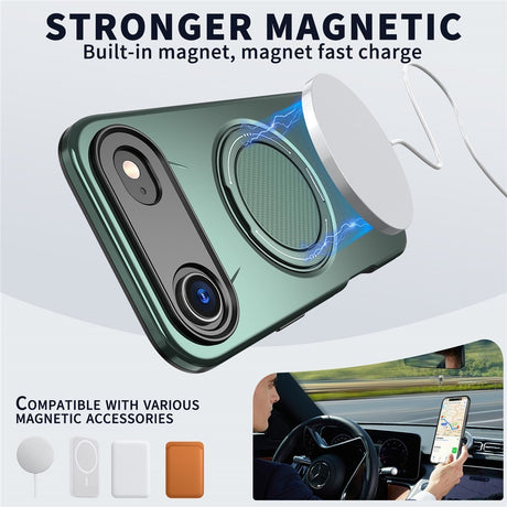 EIDERWOOD iPhone Air Case with Rotating Kickstand - MagSafe Compatible - Green