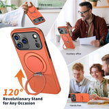 EIDERWOOD iPhone 17 Pro Case with Rotating Kickstand - MagSafe Compatible - Orange