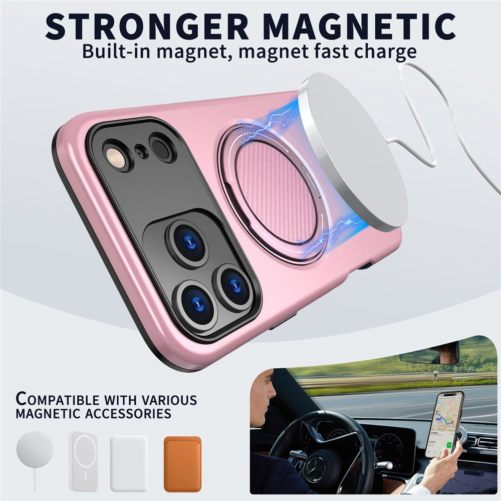 EIDERWOOD iPhone 17 Pro Case with Rotating Kickstand - MagSafe Compatible - Pink