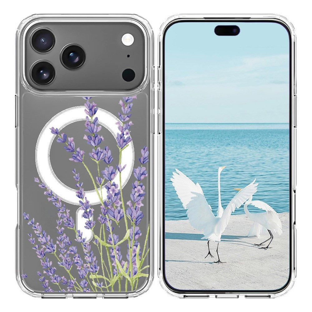 EIDERWOOD iPhone 17 Pro Max Hybrid Plastic Case - MagSafe Compatible - Lavender Flowers