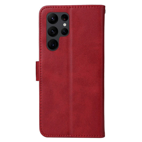 Samsung Galaxy S23 Ultra Leather Flip Case w. Wallet - Red