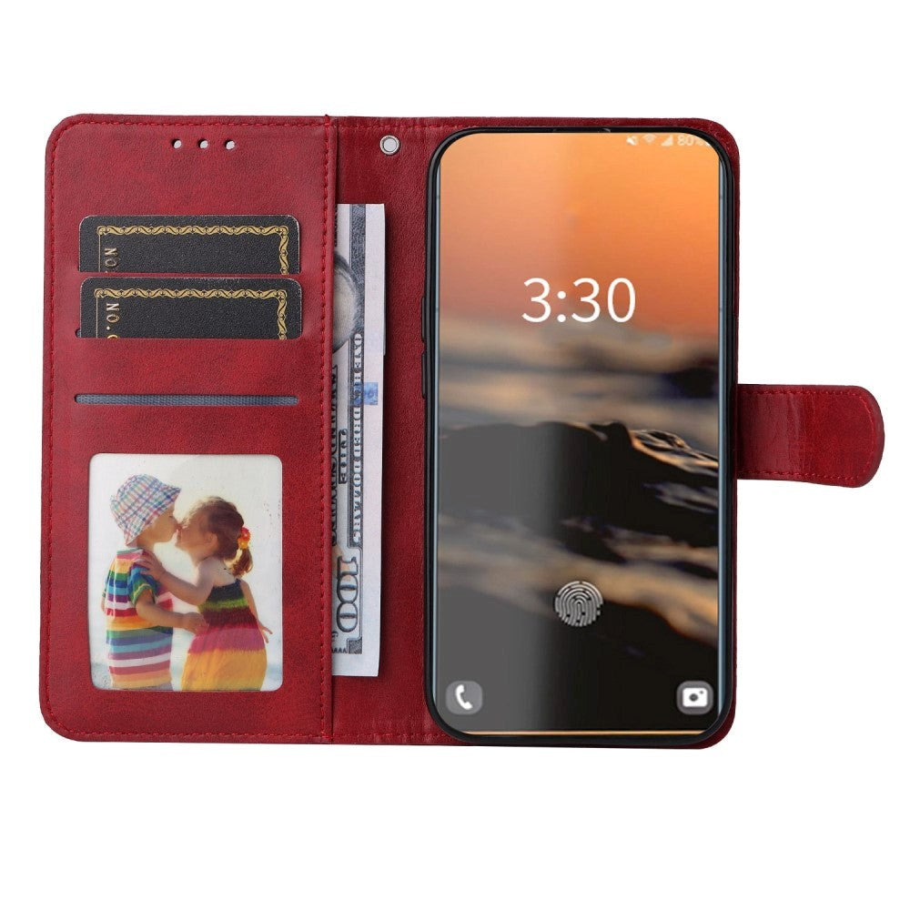 Samsung Galaxy S23 Ultra Leather Flip Case w. Wallet - Red