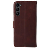 Samsung Galaxy S23 Leather Flip Case w. Wallet - Brown