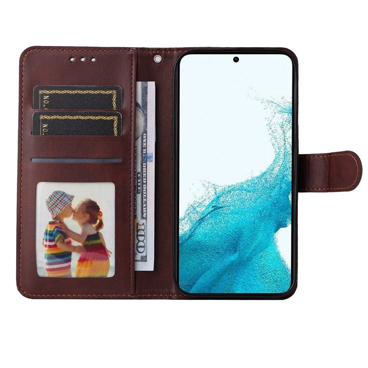 Samsung Galaxy S23 Leather Flip Case w. Wallet - Brown