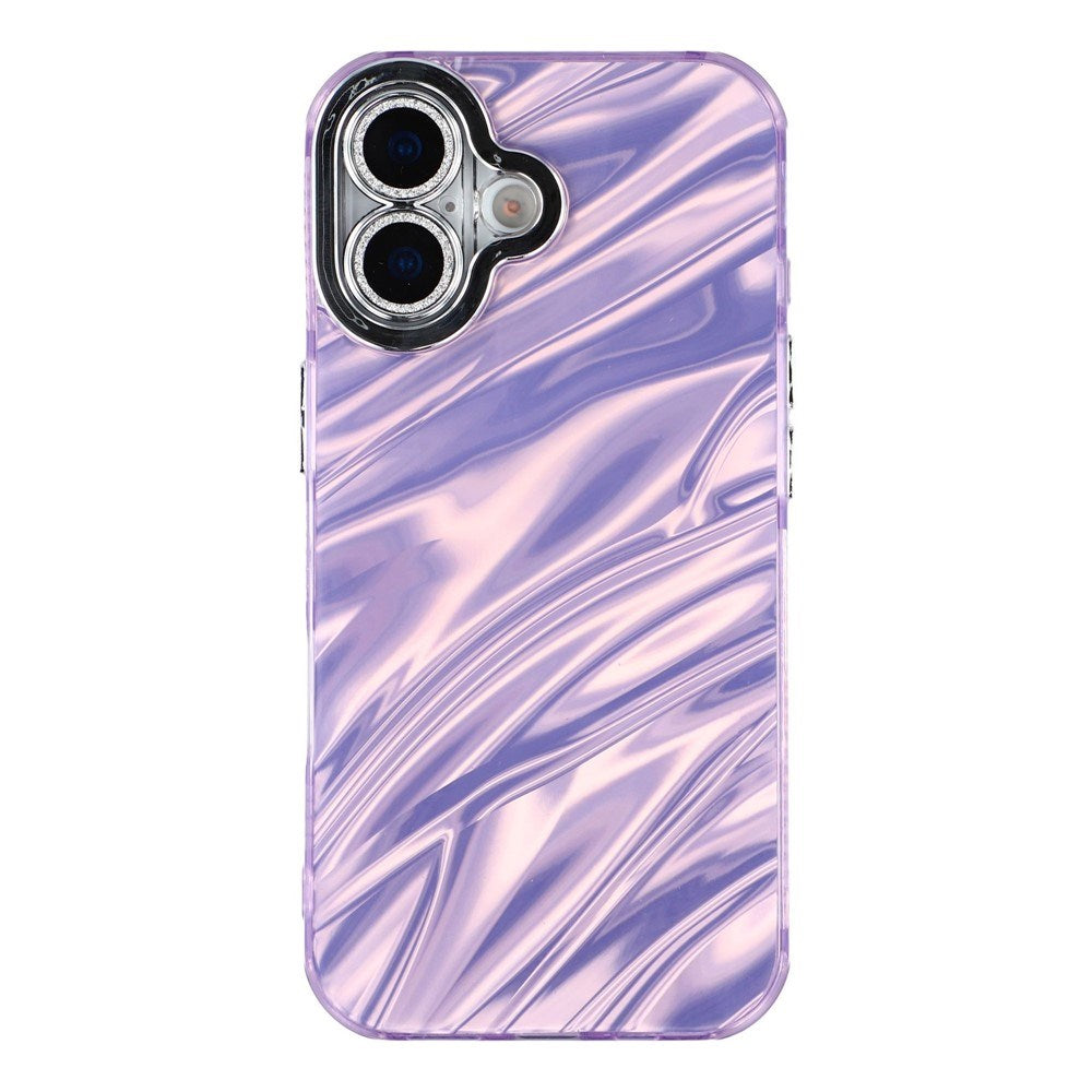 EIDERWOOD iPhone 17 Hybrid Plastic Case with Built-in Camera Lens Protection - Wavy Pattern / Purple