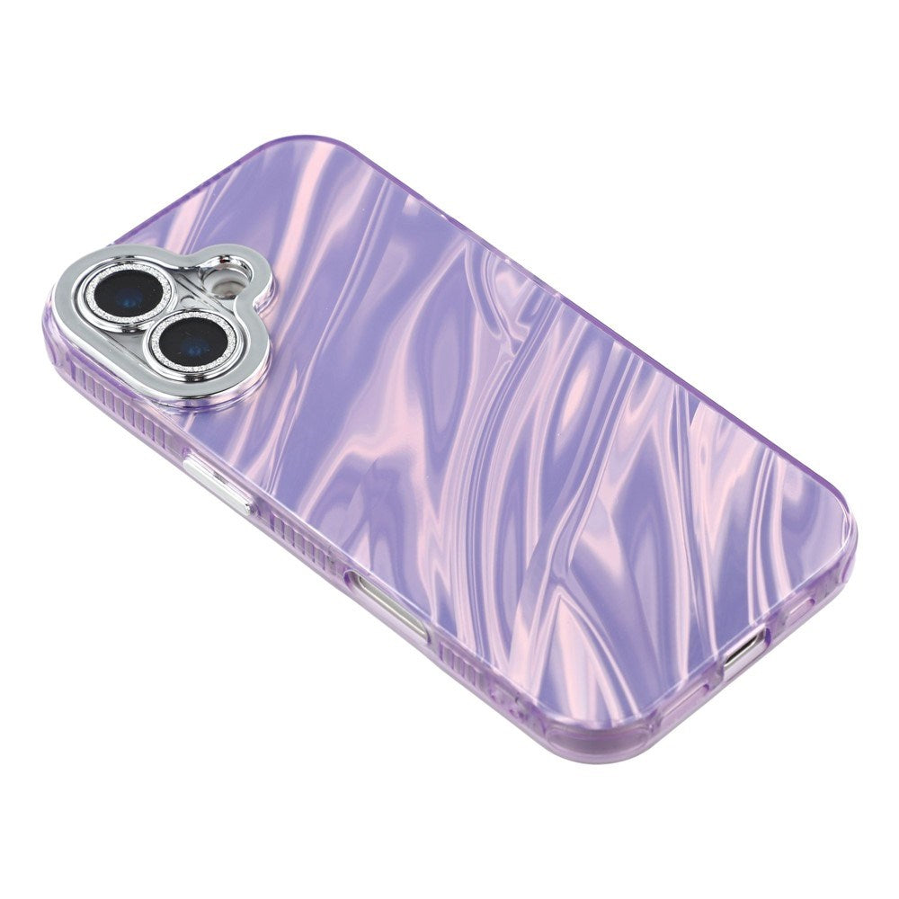EIDERWOOD iPhone 17 Hybrid Plastic Case with Built-in Camera Lens Protection - Wavy Pattern / Purple