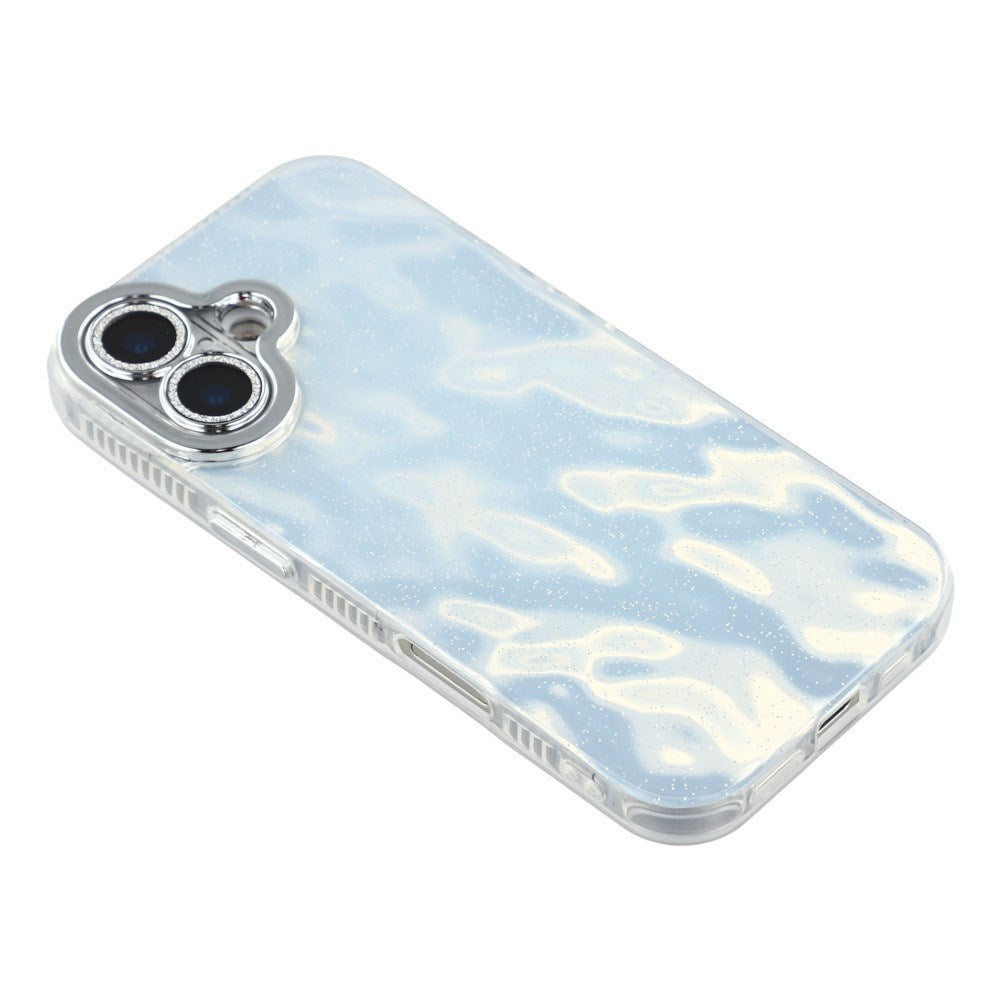 EIDERWOOD iPhone 17 Hybrid Plastic Case with Built-in Camera Lens Protection - Wrinkled Pattern / Silver