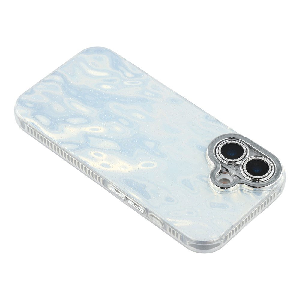 EIDERWOOD iPhone 17 Hybrid Plastic Case with Built-in Camera Lens Protection - Wrinkled Pattern / Silver