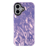 EIDERWOOD iPhone 17 Hybrid Plastic Case with Built-in Camera Lens Protection - Wrinkled Pattern / Purple