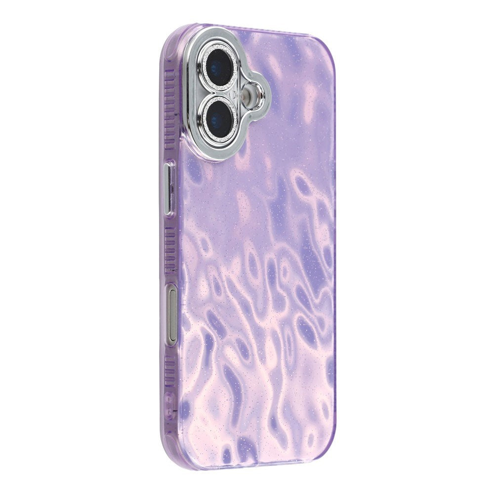 EIDERWOOD iPhone 17 Hybrid Plastic Case with Built-in Camera Lens Protection - Wrinkled Pattern / Purple