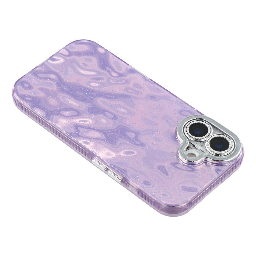 EIDERWOOD iPhone 17 Hybrid Plastic Case with Built-in Camera Lens Protection - Wrinkled Pattern / Purple