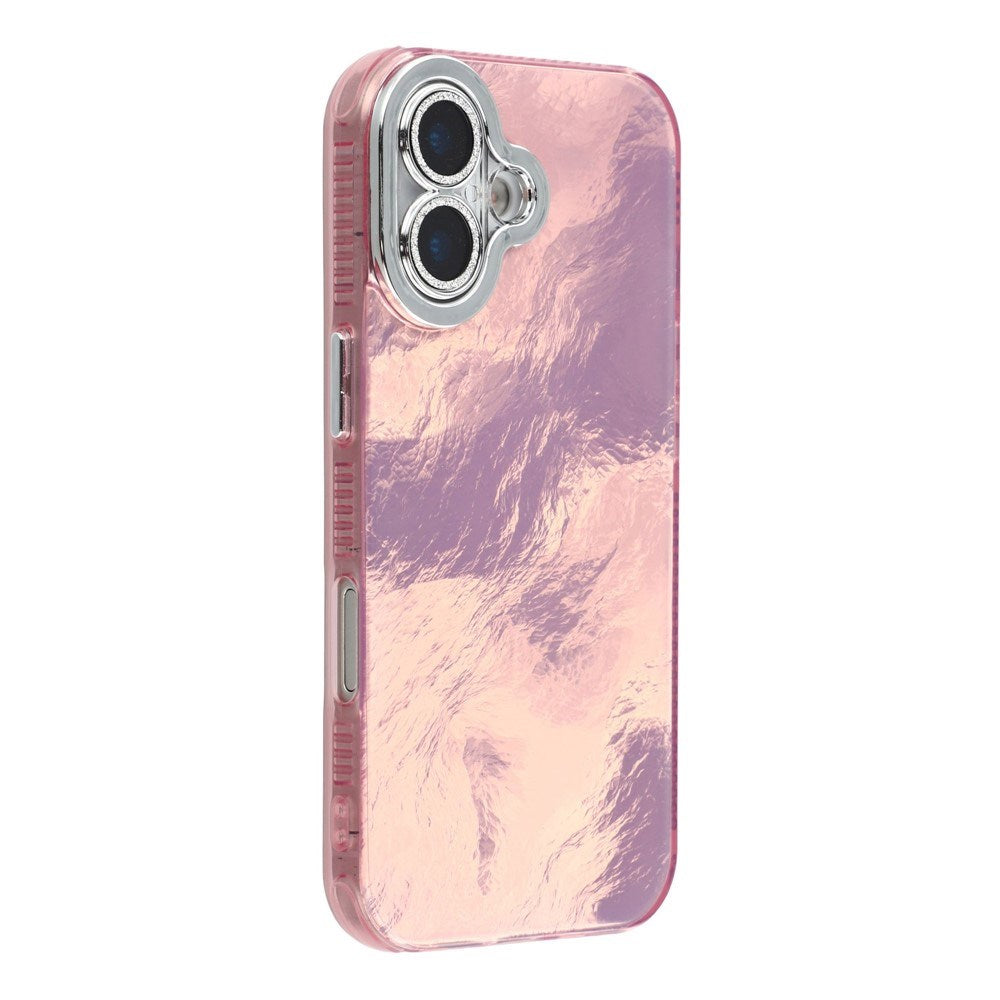 EIDERWOOD iPhone 17 Hybrid Plastic Case with Built-in Camera Lens Protection - Foil Pattern / Pink