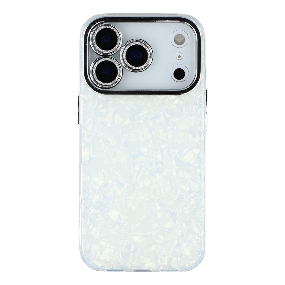 EIDERWOOD iPhone 17 Pro Hybrid Plastic Case with Built-in Camera Lens Protection - Pearlescent Pattern / White