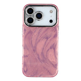 EIDERWOOD iPhone 17 Pro Hybrid Plastic Case with Built-in Camera Lens Protection - Brush Stroke Pattern / Pink