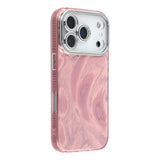 EIDERWOOD iPhone 17 Pro Hybrid Plastic Case with Built-in Camera Lens Protection - Brush Stroke Pattern / Pink