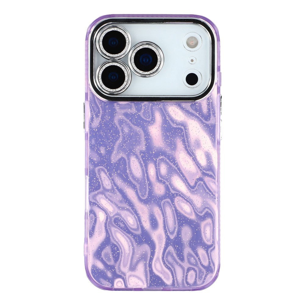 EIDERWOOD iPhone 17 Pro Hybrid Plastic Case with Built-in Camera Lens Protection - Wrinkled Pattern / Purple