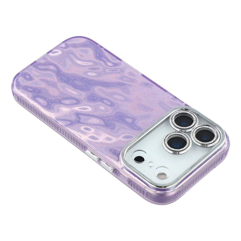 EIDERWOOD iPhone 17 Pro Hybrid Plastic Case with Built-in Camera Lens Protection - Wrinkled Pattern / Purple