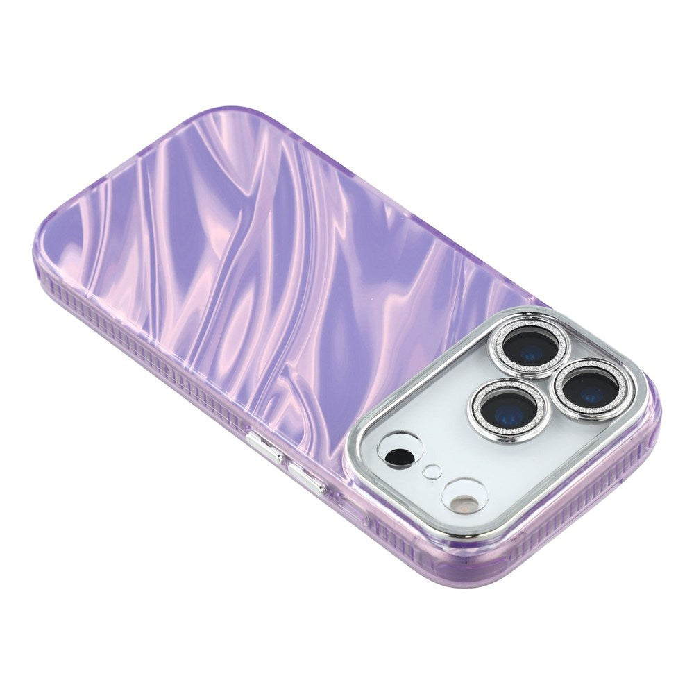 EIDERWOOD iPhone 17 Pro Max Hybrid Plastic Case with Built-in Camera Lens Protection - Wavy Pattern / Purple