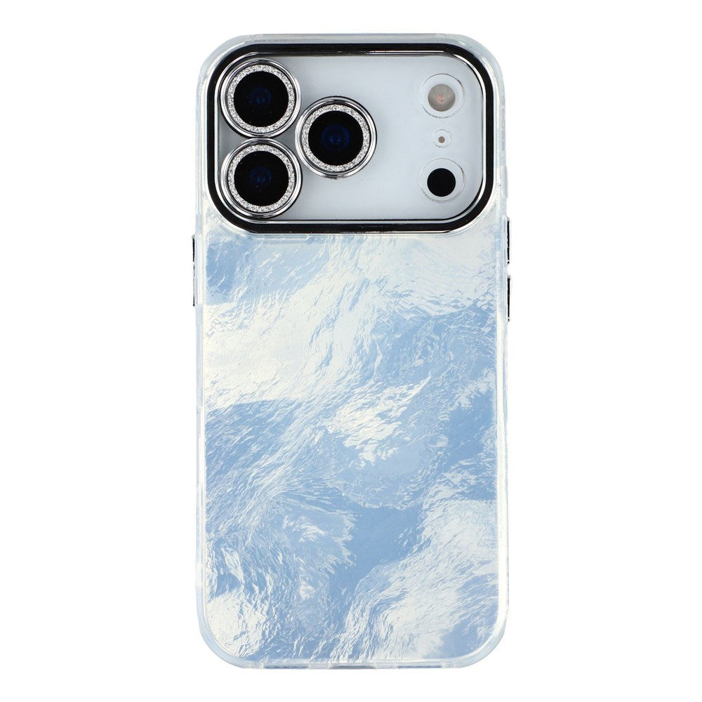EIDERWOOD iPhone 17 Pro Max Hybrid Plastic Case with Built-in Camera Lens Protection - Foil Pattern / Silver