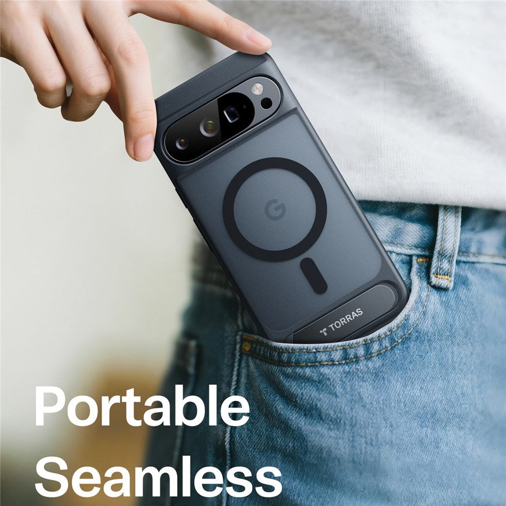 Google Pixel 10 Pro XL TORRAS Ostand L1 Hybrid Case with Kickstand – MagSafe Compatible – Black