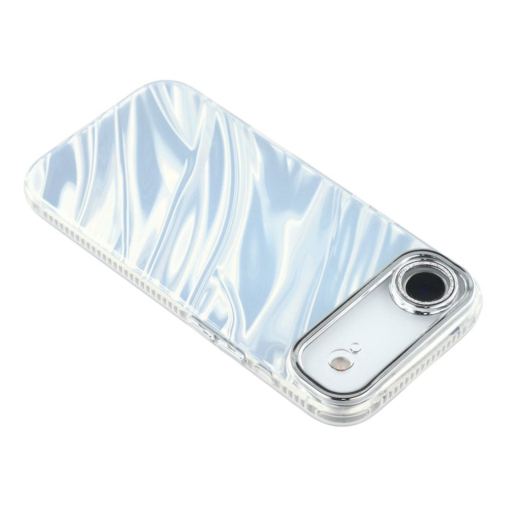 EIDERWOOD iPhone Air Hybrid Plastic Case with Built-in Camera Lens Protection - Wavy Pattern / Silver