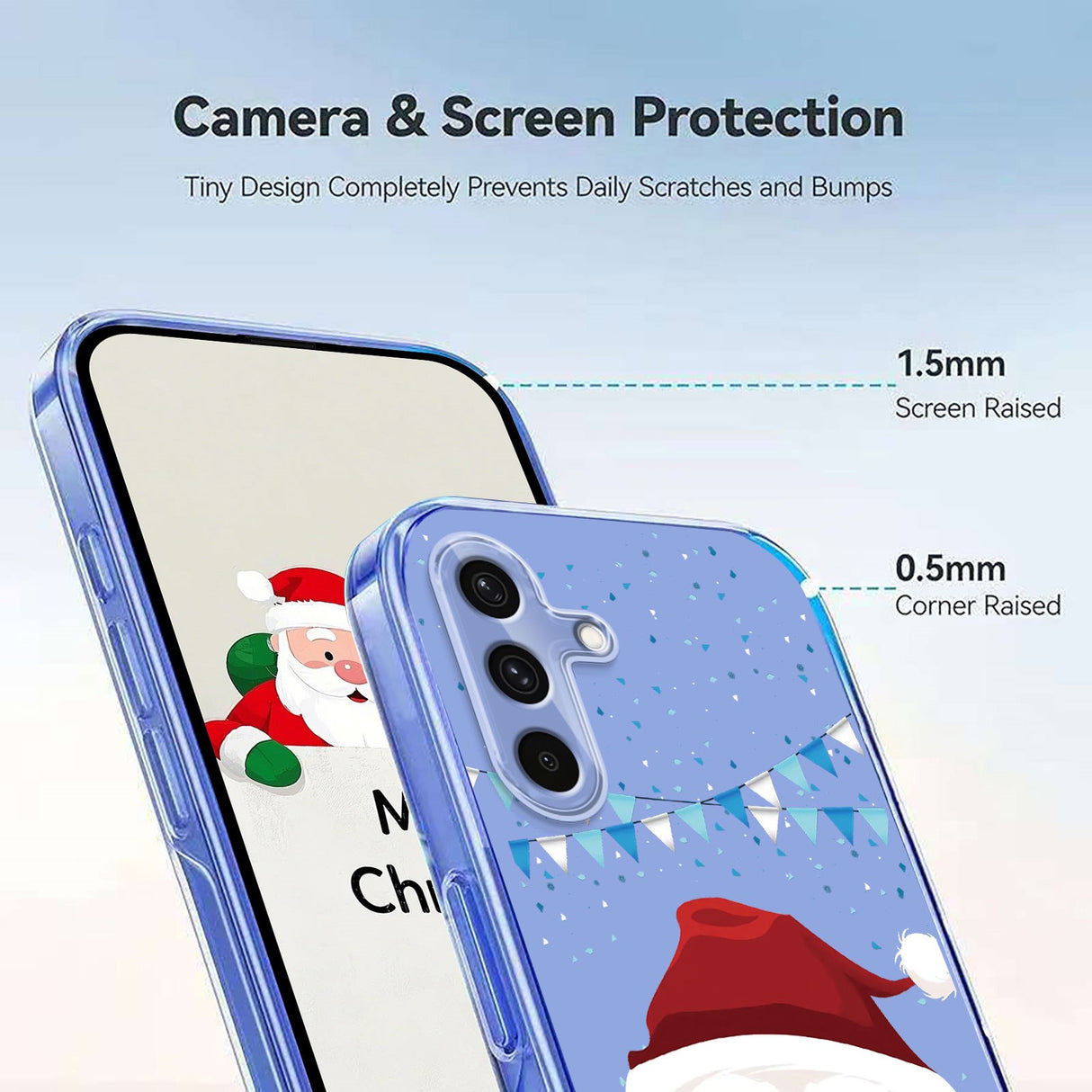 EIDERWOOD Samsung Galaxy A56 (5G) Flexible Plastic Christmas Case with Motif - Transparent / Santa Claus