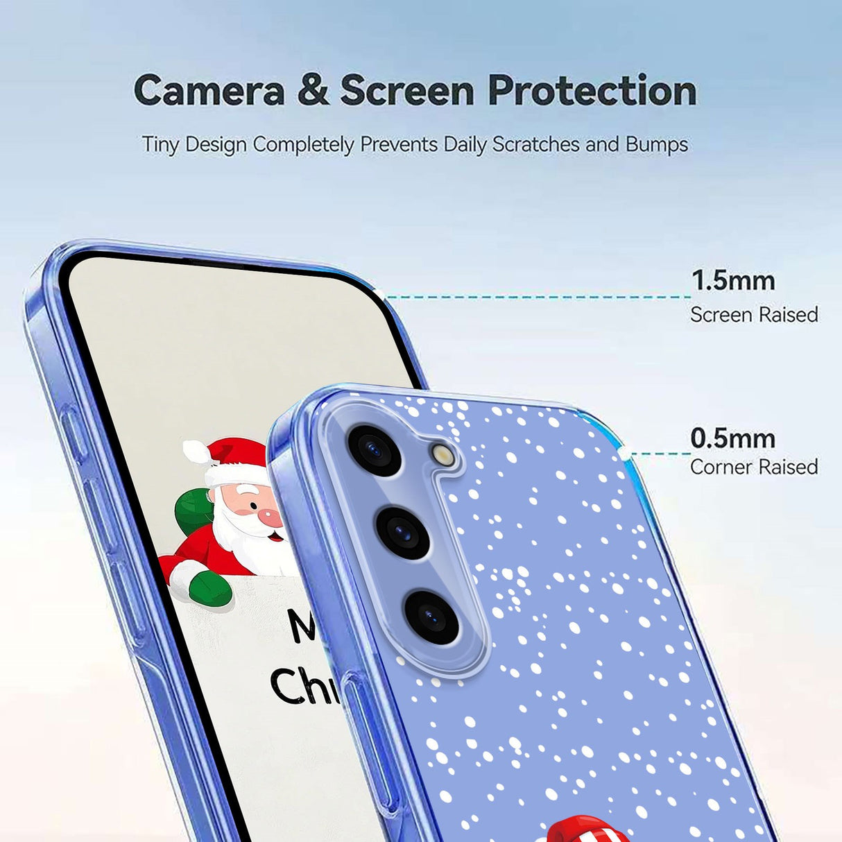 EIDERWOOD Samsung Galaxy S25 / S24 Flexible Plastic Christmas Case with Motif - Transparent / Snowman