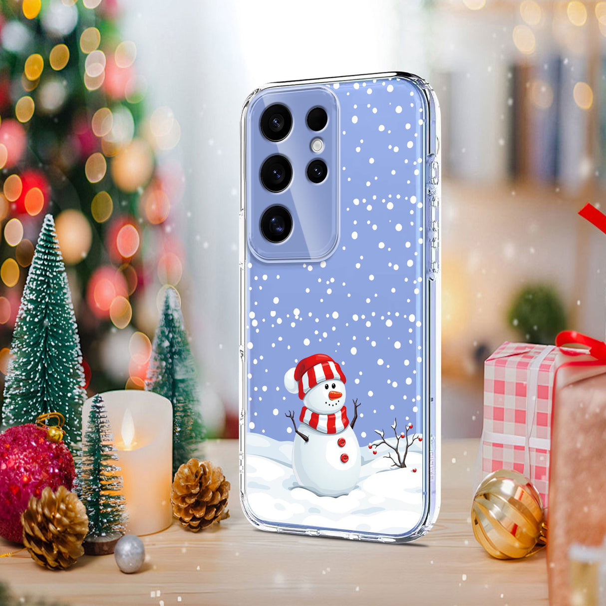 EIDERWOOD Samsung Galaxy S25 Ultra Flexible Plastic Christmas Case with Motif - Transparent / Snowman