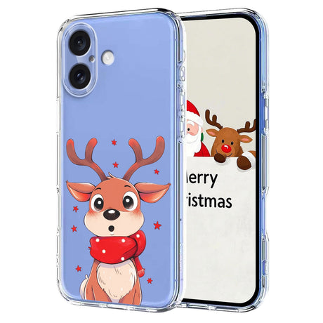 EIDERWOOD iPhone 16 Flexible Plastic Christmas Case with Motif - Transparent / Reindeer