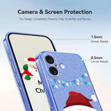 EIDERWOOD iPhone 16 Flexible Plastic Christmas Case with Motif - Transparent / Santa Claus