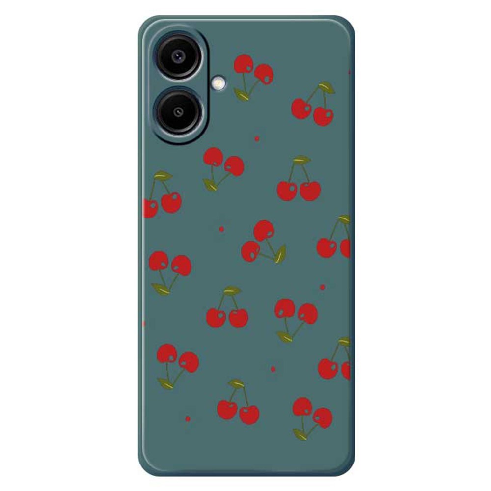 Samsung Galaxy A07 EIDERWOOD Flexible Plastic Case with Cherry Print - Green