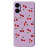 Samsung Galaxy A07 EIDERWOOD Flexible Plastic Case with Cherry Print - Purple
