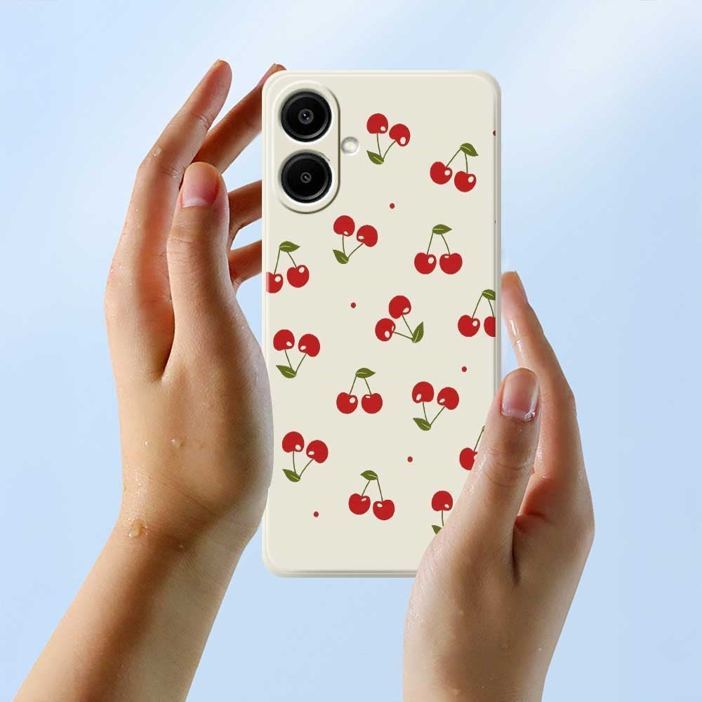 Samsung Galaxy A07 EIDERWOOD Flexible Plastic Case with Cherry Print - Black