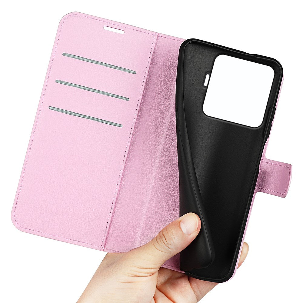 Xiaomi 15T Pro EIDERWOOD Faux Leather Flip Case with Cardholder & Stand Function - Pink