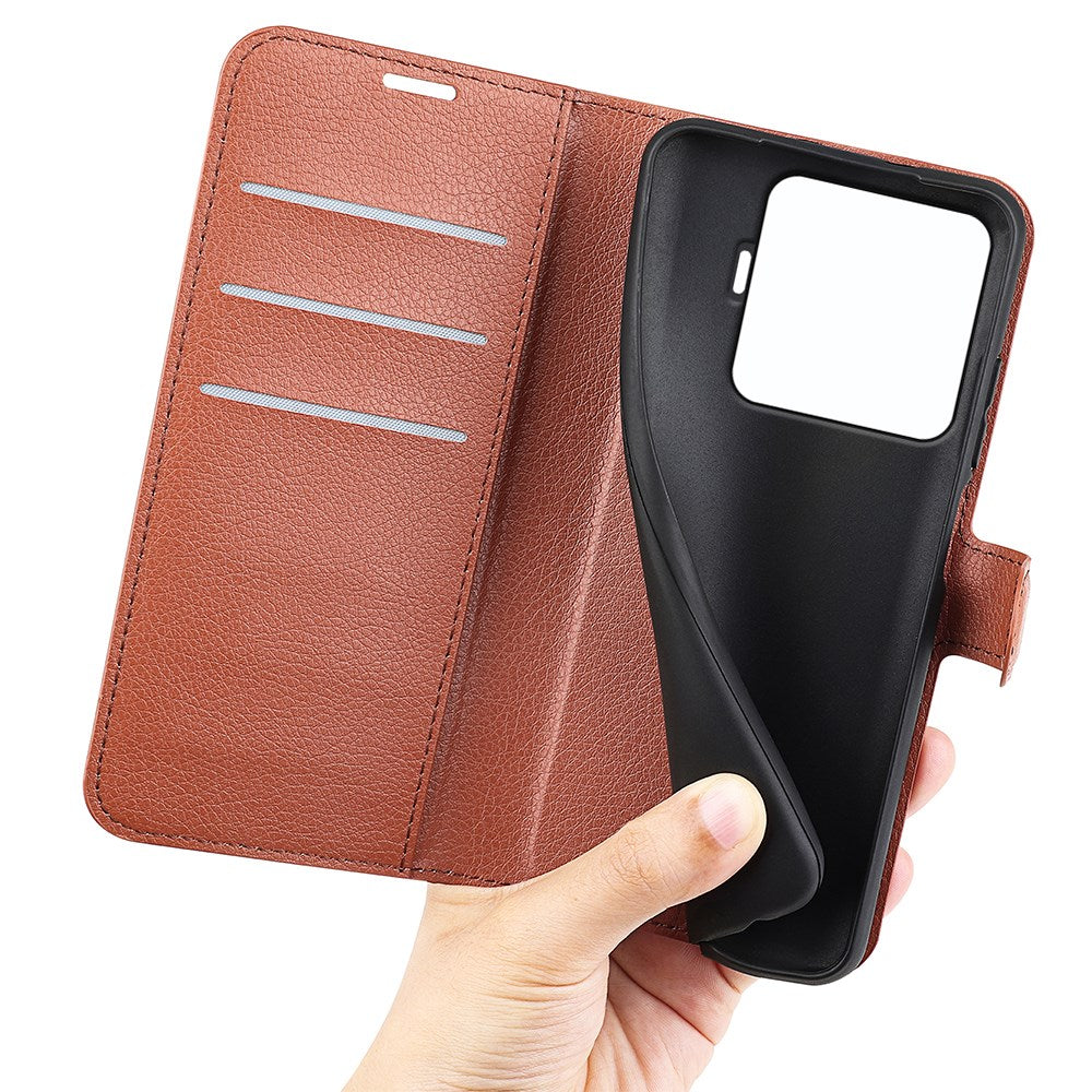 Xiaomi 15T Pro EIDERWOOD Faux Leather Flip Case with Cardholder & Stand Function - Brown