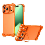iPhone 17 Pro Two-Piece Metal Bumper Case with Stand & Lens Protector - Orange
