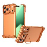 iPhone 17 Pro Two-Piece Metal Bumper Case with Stand & Lens Protector - Orange