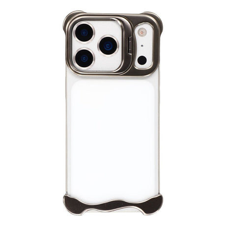 iPhone 17 Pro Two-Piece Metal Bumper Case with Stand & Lens Protector - Titanium