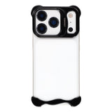 iPhone 17 Pro Two-Piece Metal Bumper Case with Stand & Lens Protector - Black