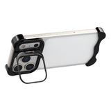 iPhone 17 Pro Two-Piece Metal Bumper Case with Stand & Lens Protector - Black
