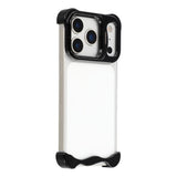 iPhone 17 Pro Two-Piece Metal Bumper Case with Stand & Lens Protector - Black