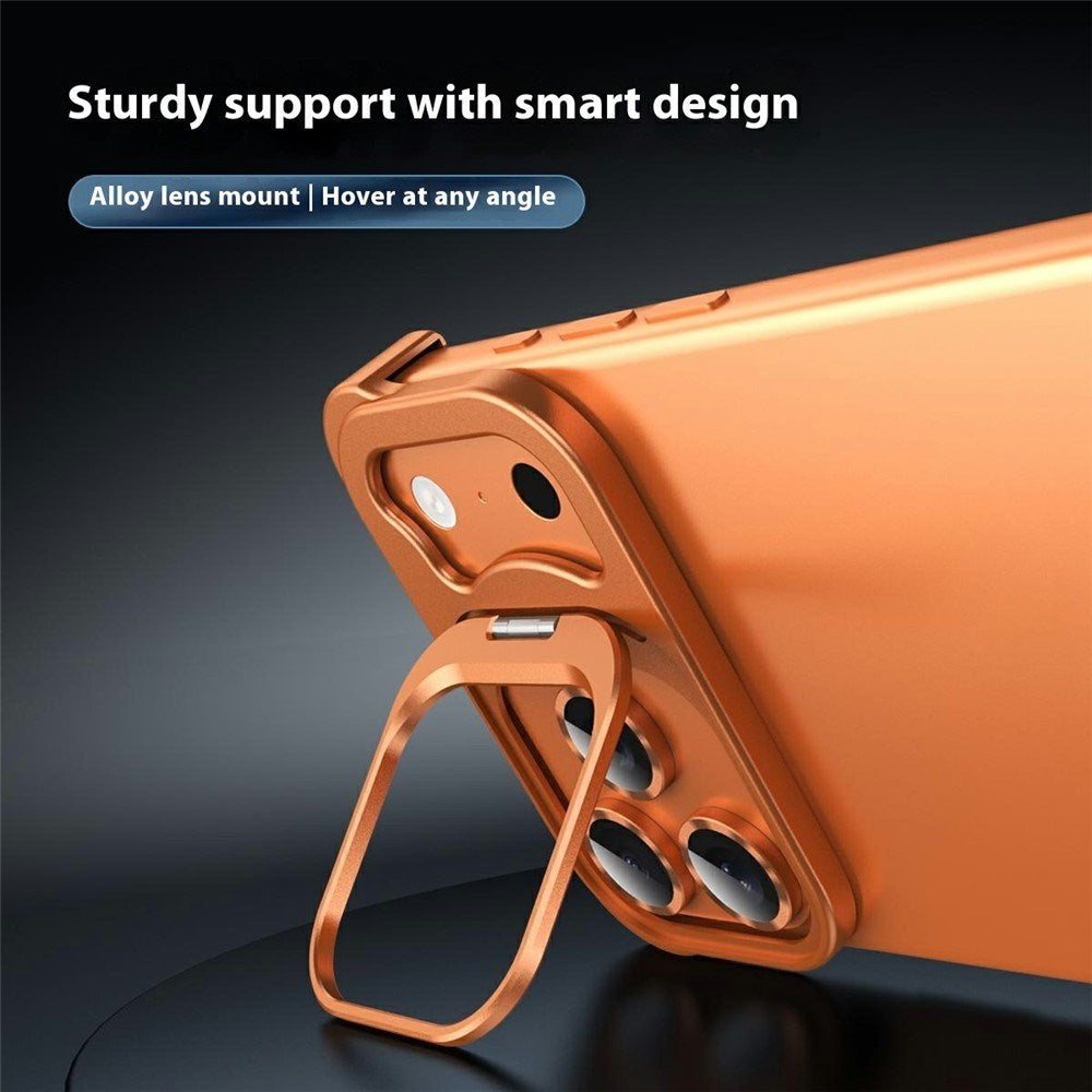 iPhone 17 Pro Two-Piece Metal Bumper Case with Stand & Lens Protector - Gold