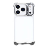 iPhone 17 Pro Two-Piece Metal Bumper Case with Stand & Lens Protector - Silver