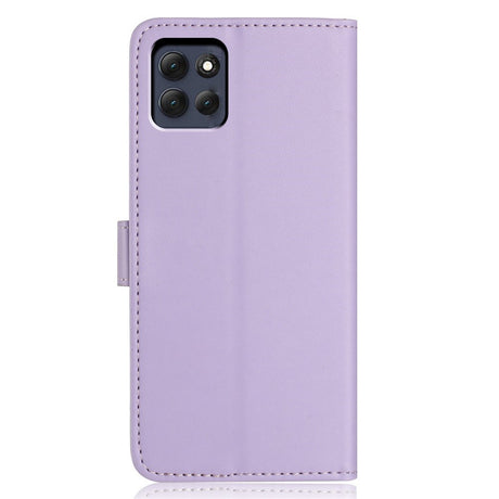 Motorola Moto G86 Power EIDERWOOD Faux Leather Case with Strap & Card Holder - Purple